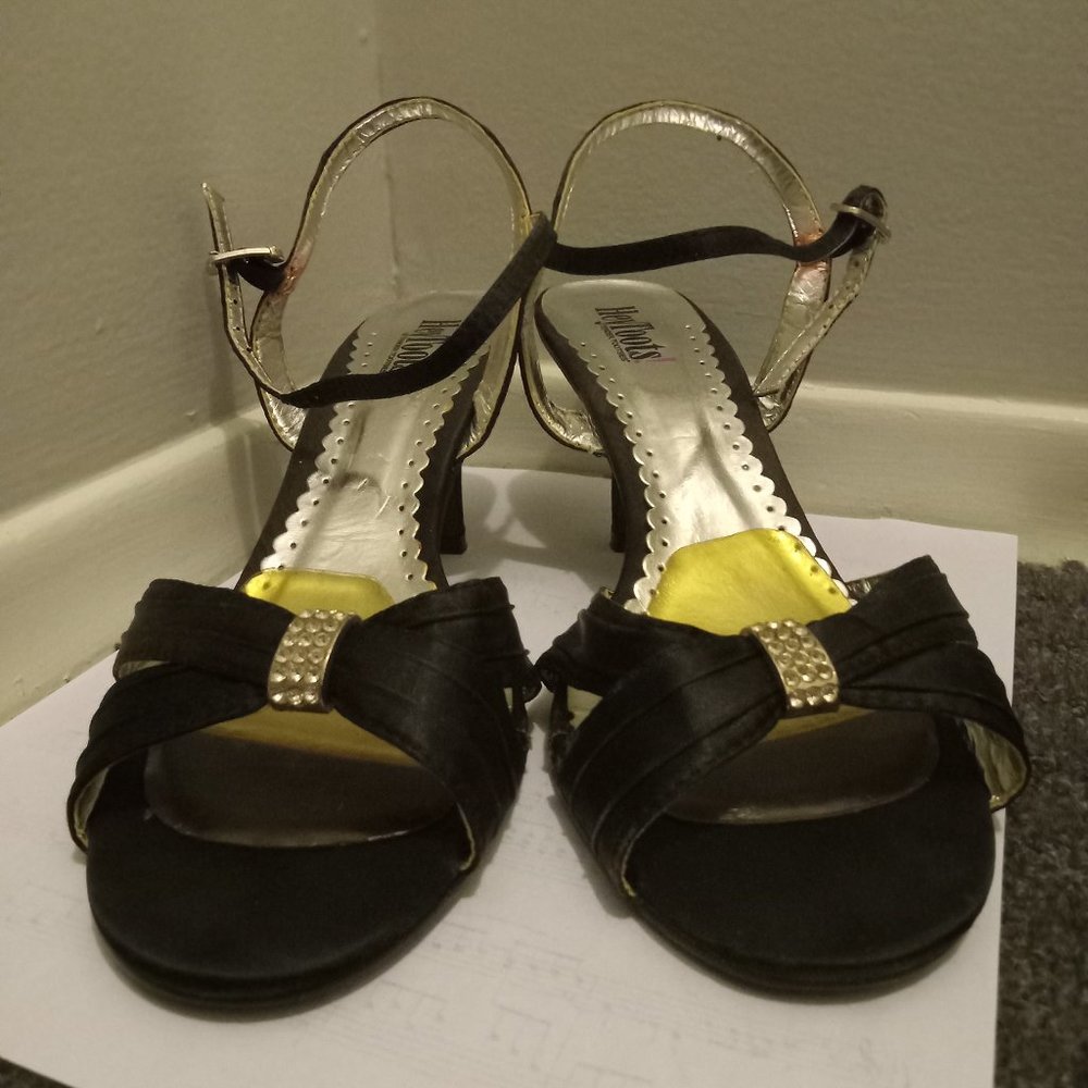 Low Heel Black Dress Sandals